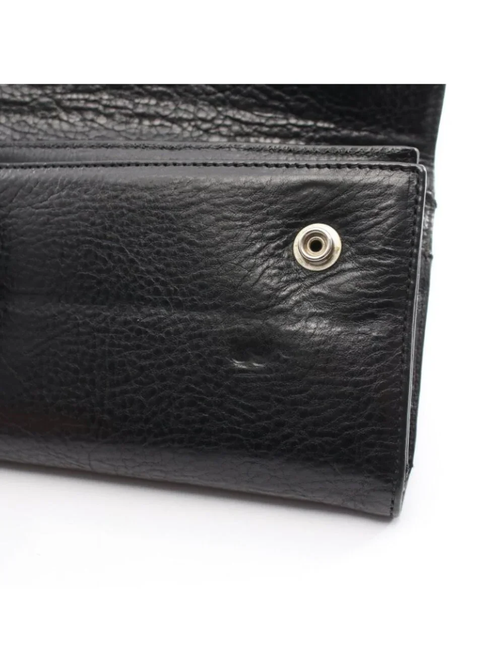 Chrome Hearts Trifold Wallet Wave Cross Button Leather